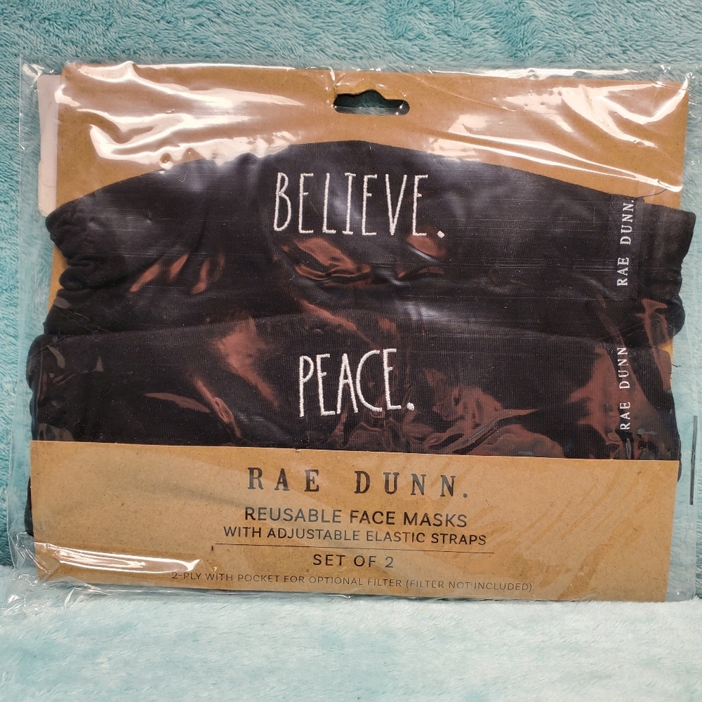 Rae Dunn Set of 2 Masks in BELIEVE & PEACE